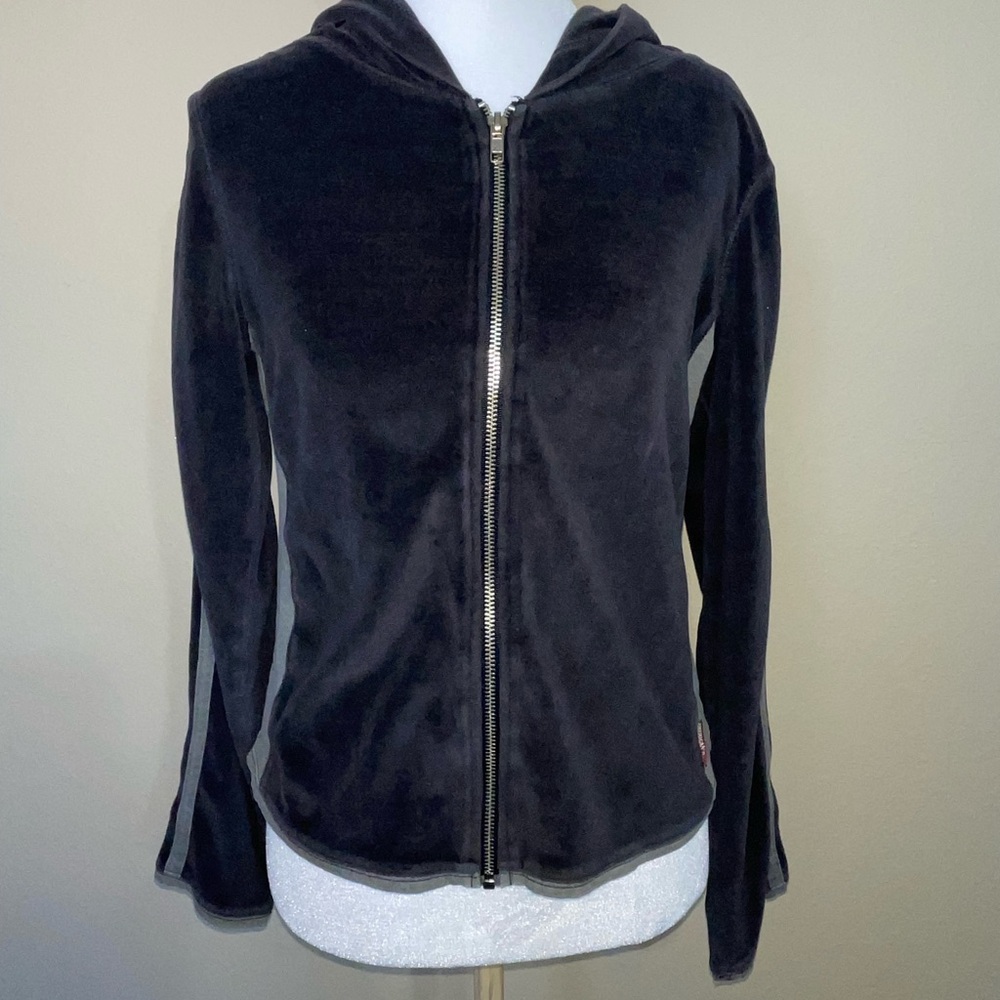 American Rag Black and Grey Zip-Up Hoodie medium